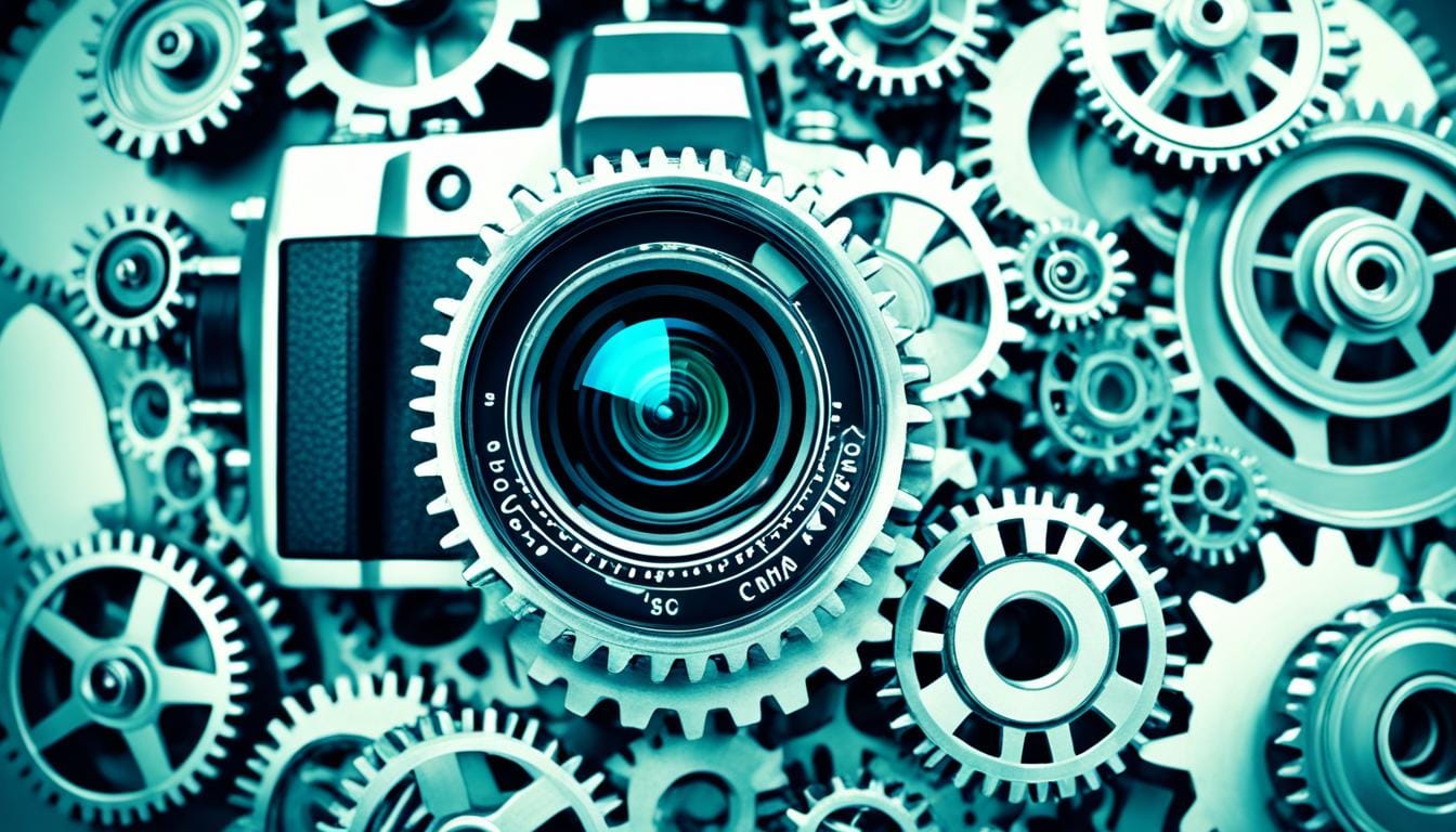 camera turning into gears